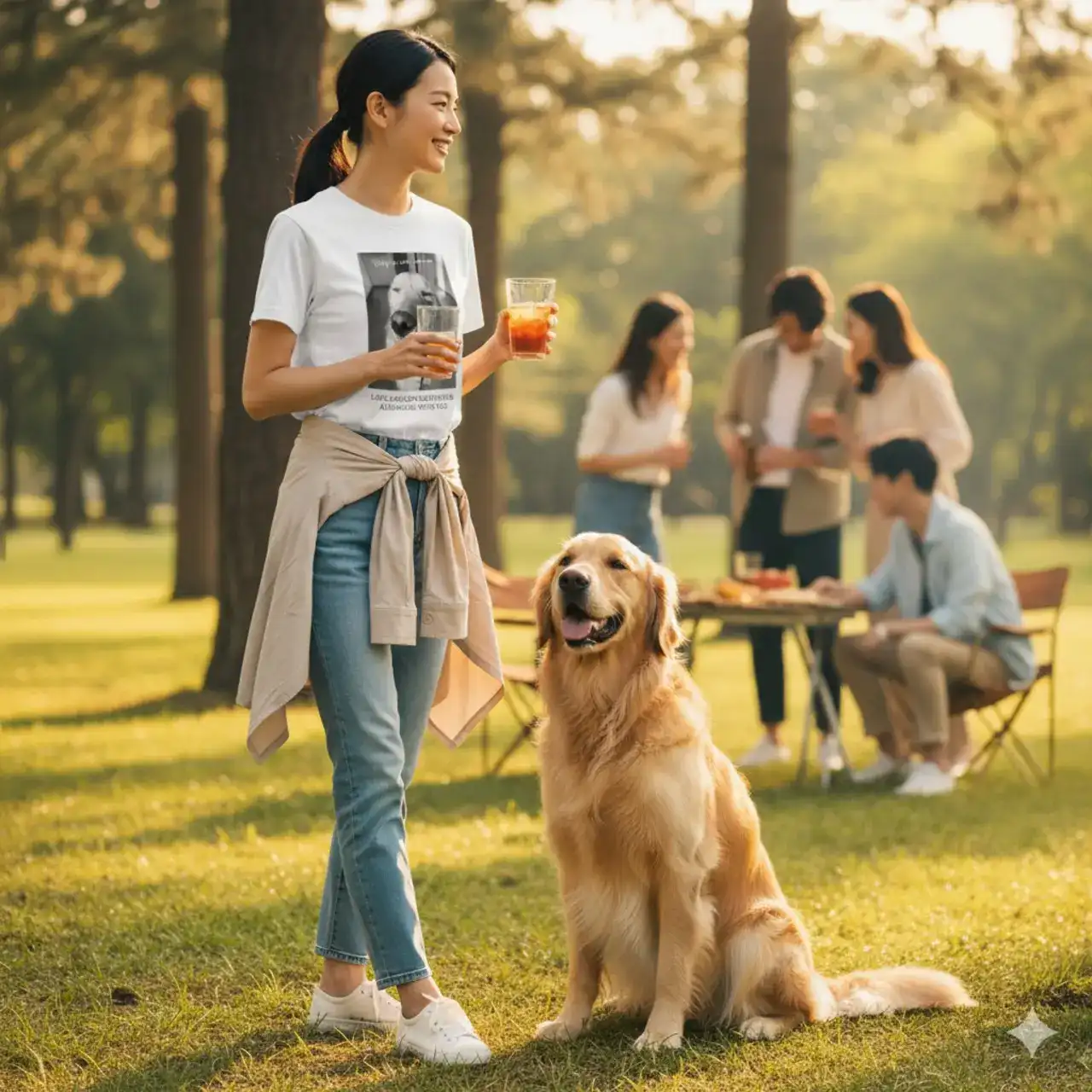 ゴールデンレトリバーTシャツ｜ゴン太シリーズ｜スマイル ホワイト 背面