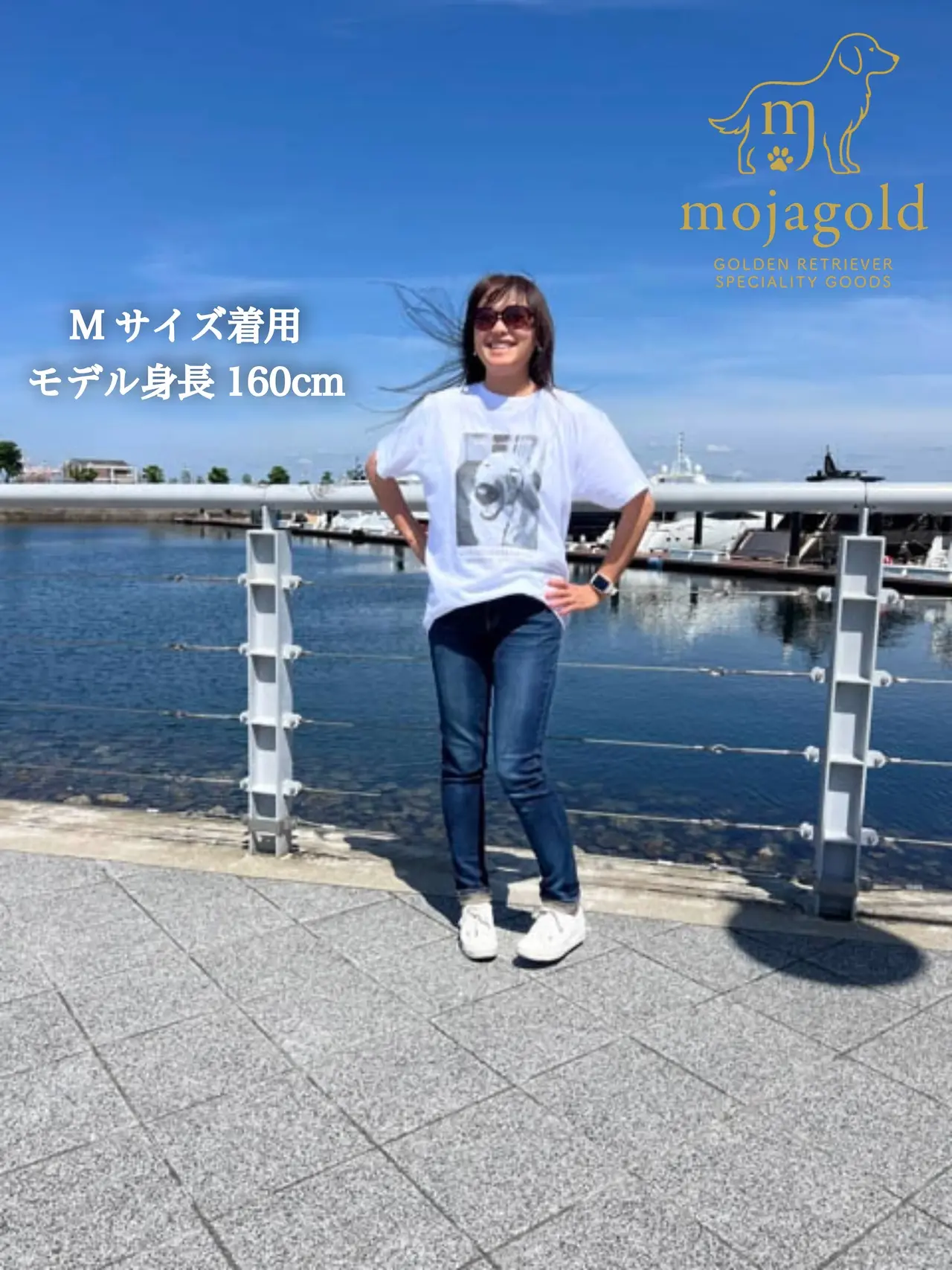 ゴールデンレトリバーTシャツ｜ゴン太シリーズ｜スマイル サイズ感